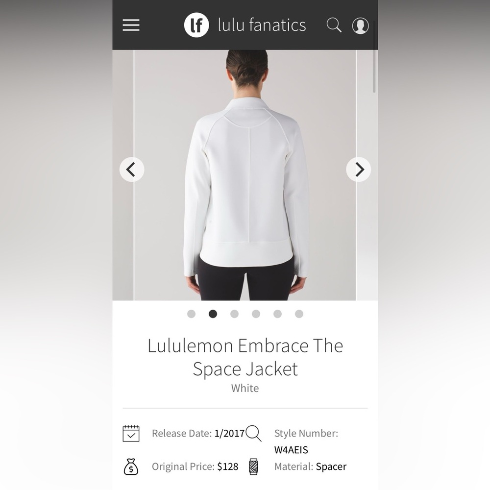 lululemon athletica Women's White Bomber Jacket
